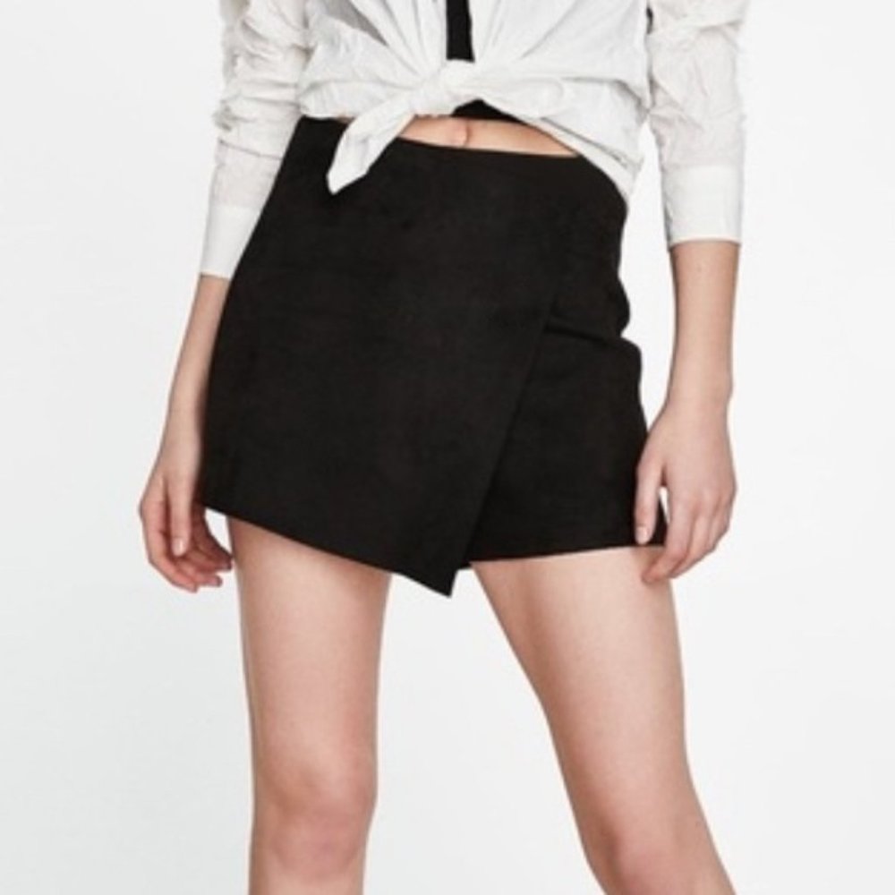 Zara | Black Suede Skort